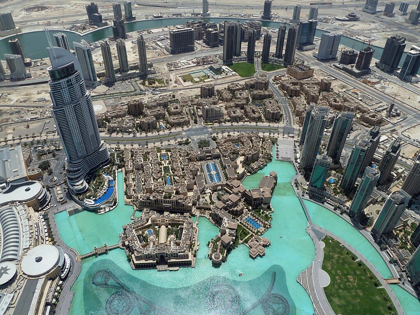 Panoramic view of Downtown Dubai from Burj Khalifa