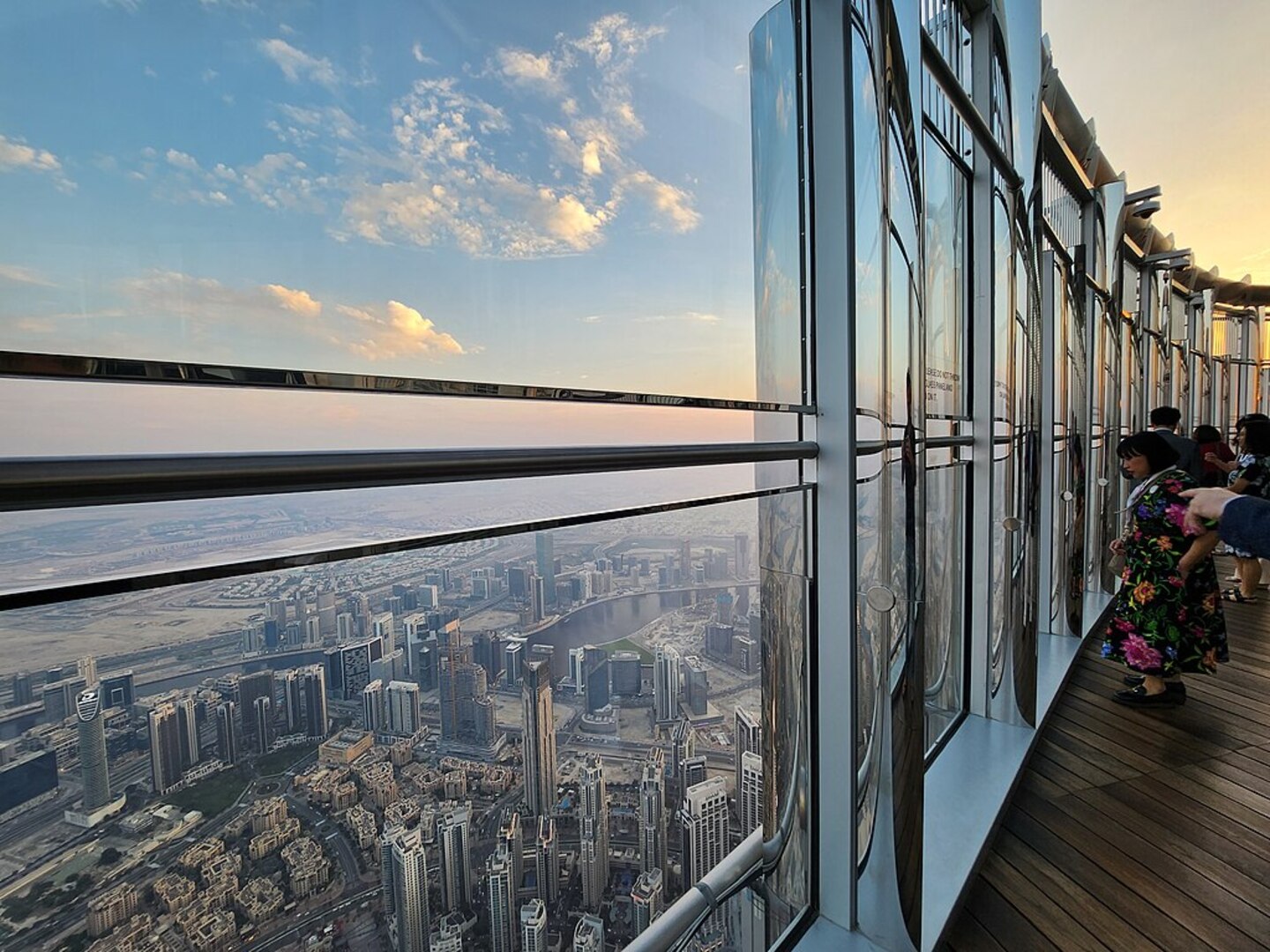 Burj Khalifa observation deck with panoramic Dubai views
